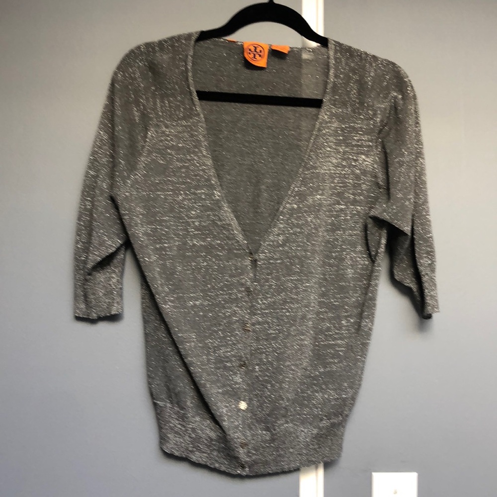 Tory Burch Sweater. Sparkly 3/4 sleeve sweater. Size medium.